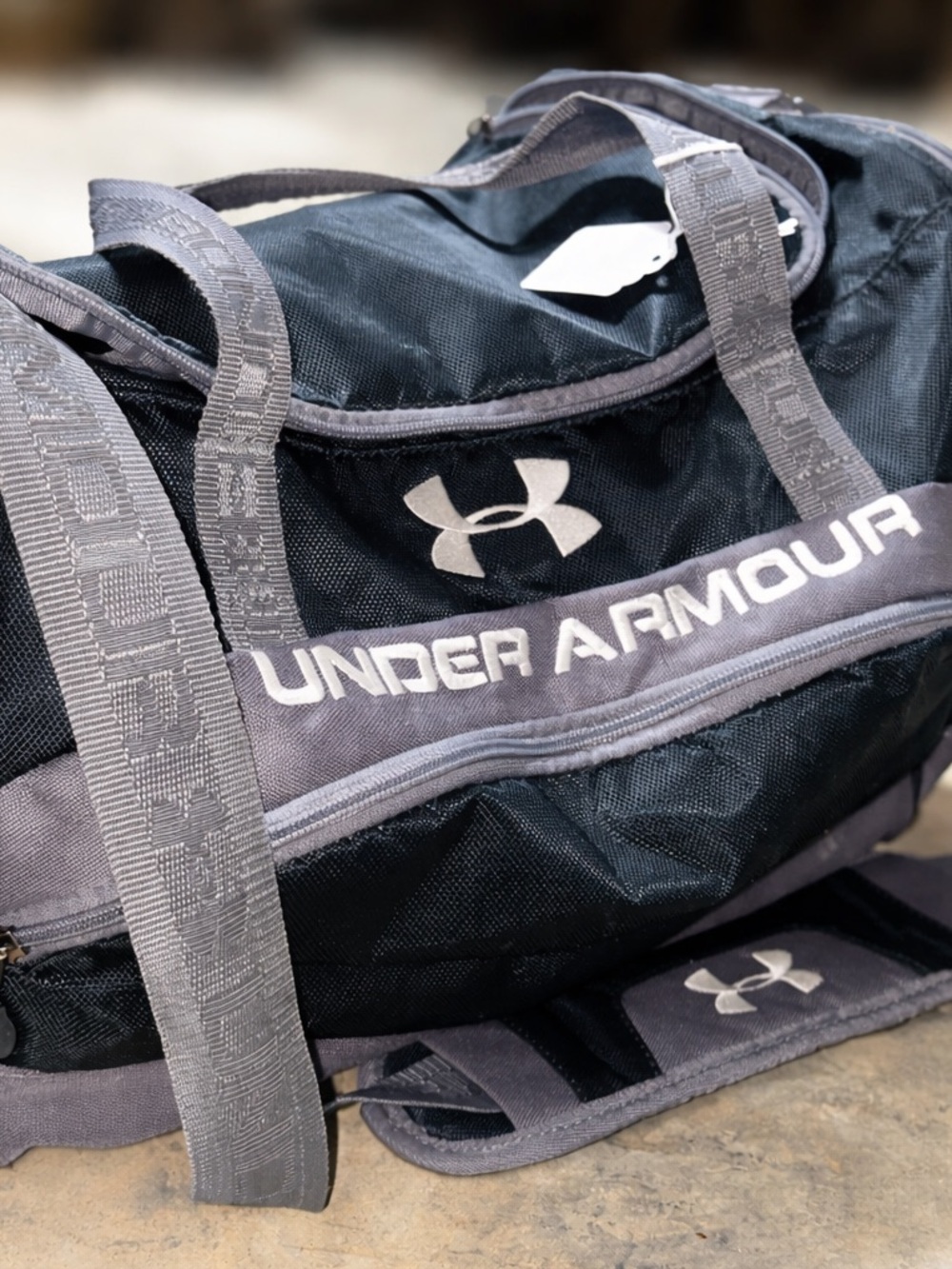 Under Armour Black and Gray Duffel Bag
